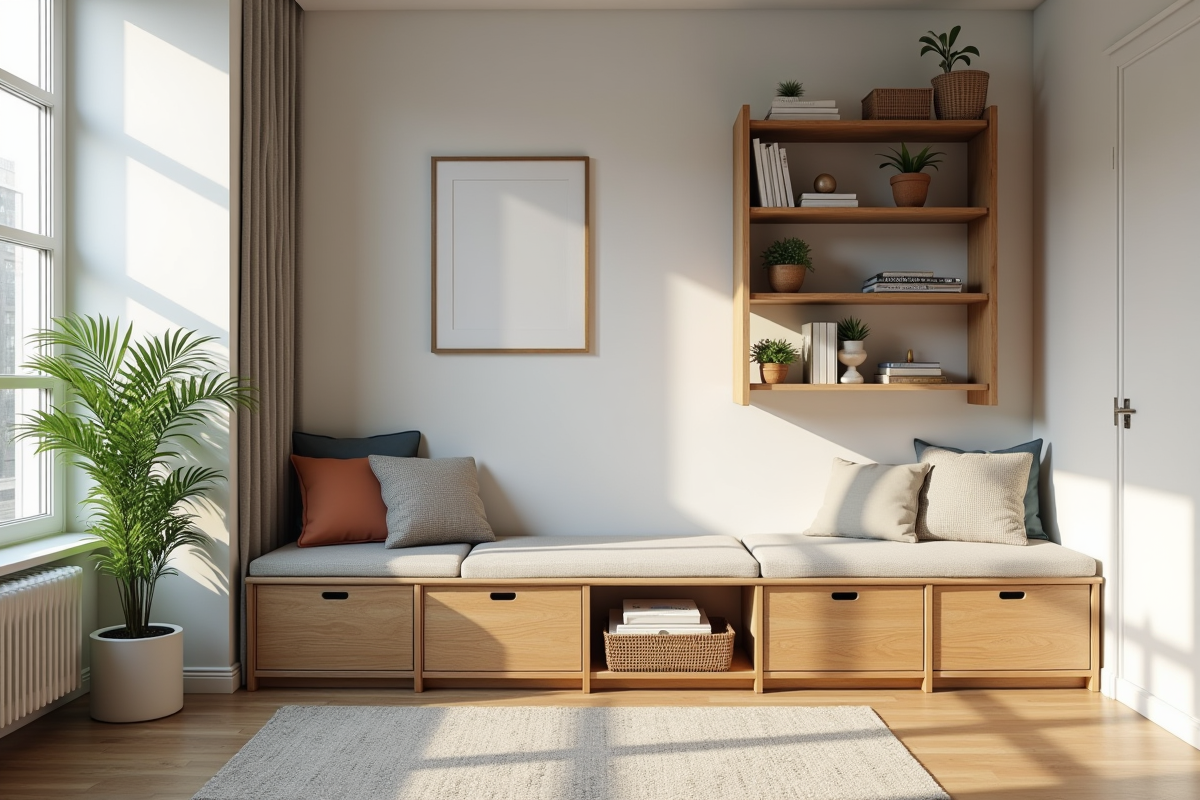 Appartement en ville avec solutions de rangement sur mesure