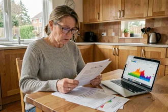 Femme consultant son bilan énergétique et les aides financières 2026 pour la rénovation de son logement