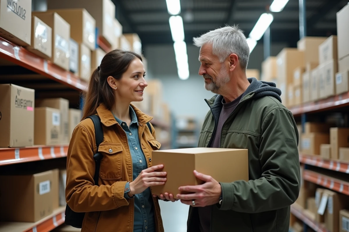 Couple comparant des matériaux de construction en magasin pour optimiser le budget de leur projet Ancronix Maison